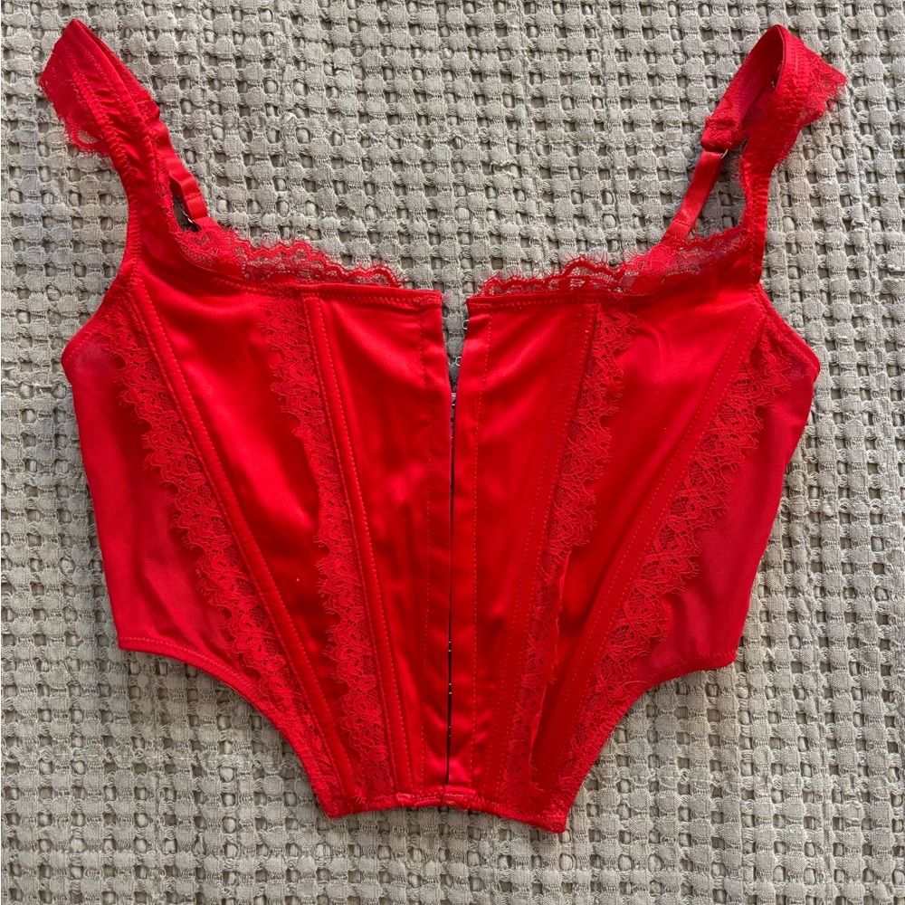 Red Lace Corset Top
